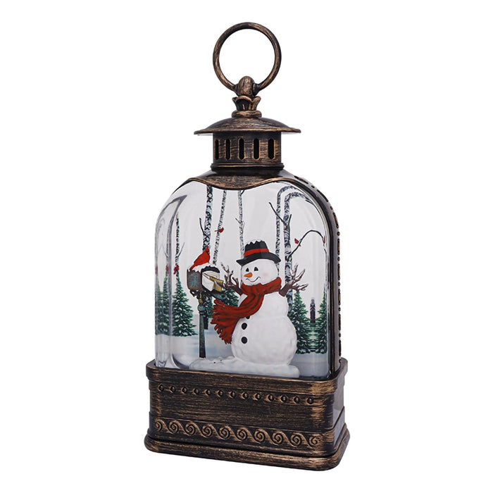 Opportunities : 10.75"W Snowman & Cardinal Dome Glitter Lantern