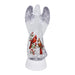 Decorative angel with red cardinals on a white background