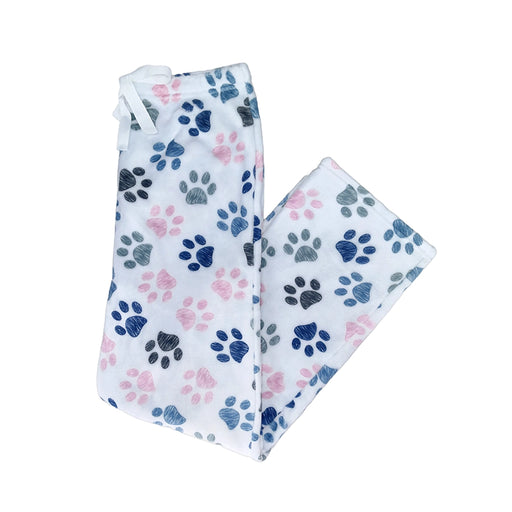 Sink into ultimate comfort with these Velvety Fleece PJ Bottoms featuring cheerful paw print design