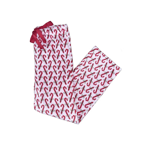 Sink into ultimate comfort with these Velvety Fleece PJ Bottoms in a delightful Pink Candy Canes pattern