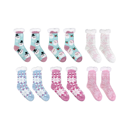 Set of children's socks with various patterns on a white background  includes one at random 