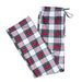 Plaid pajama pants with a drawstring on a white background