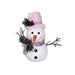 Delightful 10.5" Pink Christmas Fabric Snowman from Opportunities