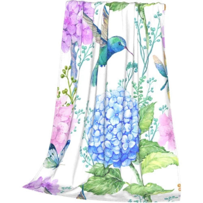 The Opportunities Hummingbird Hydrangea Single Layer Blanket brings beauty and warmth to every moment. 