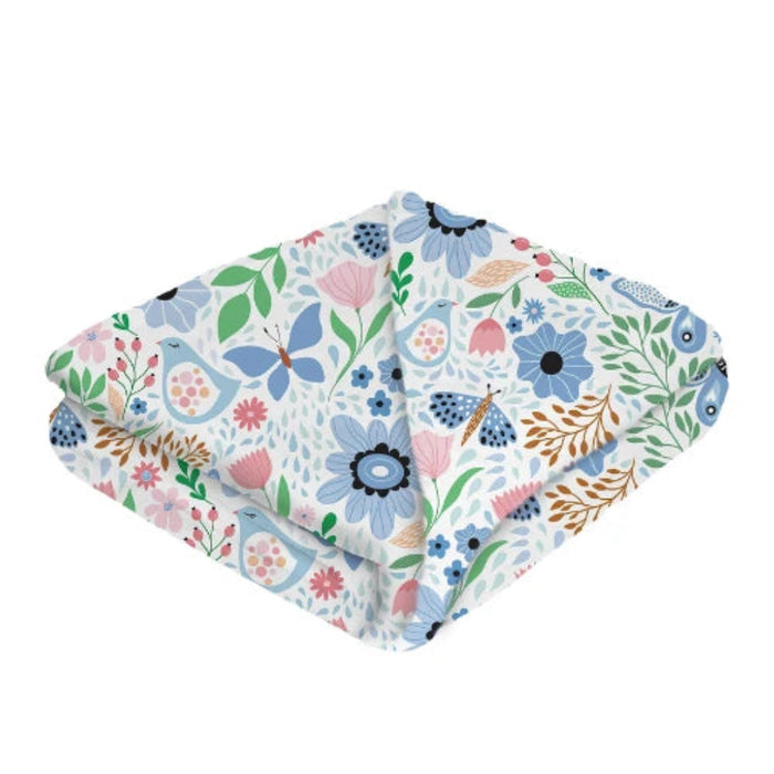 Opportunities Blue Butterflies single-layer blanket featuring elegant blue butterfly artwork on soft, lightweight fabric for cozy everyday comfort and home décor.