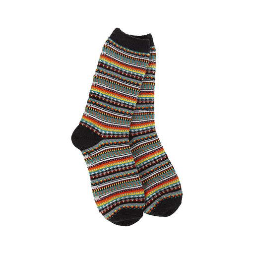 Colorful striped sock on a white background