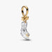 Sterling silver and 14k gold‑plated Cinderella slipper charm with bow detail