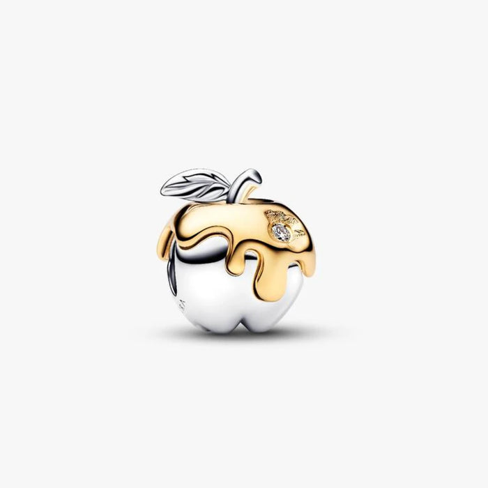 A Pandora charm featuring a detailed apple design, symbolizing knowledge and temptation.