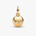Gold "Mom" charm adorned with sparkling diamonds, showcasing a heartfelt tribute to motherhood.
