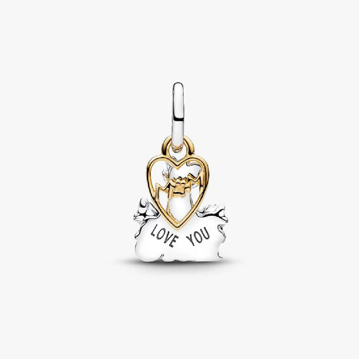 A Pandora charm representing Disney family, adorned with iconic characters, symbolizing love and togetherness.