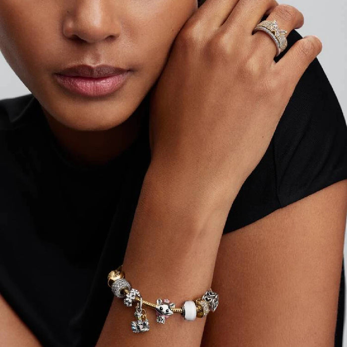 Pandora charm depicting a Disney family theme, featuring beloved characters in a charming and whimsical design.