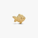 Gold fish-shaped pendant on a white background