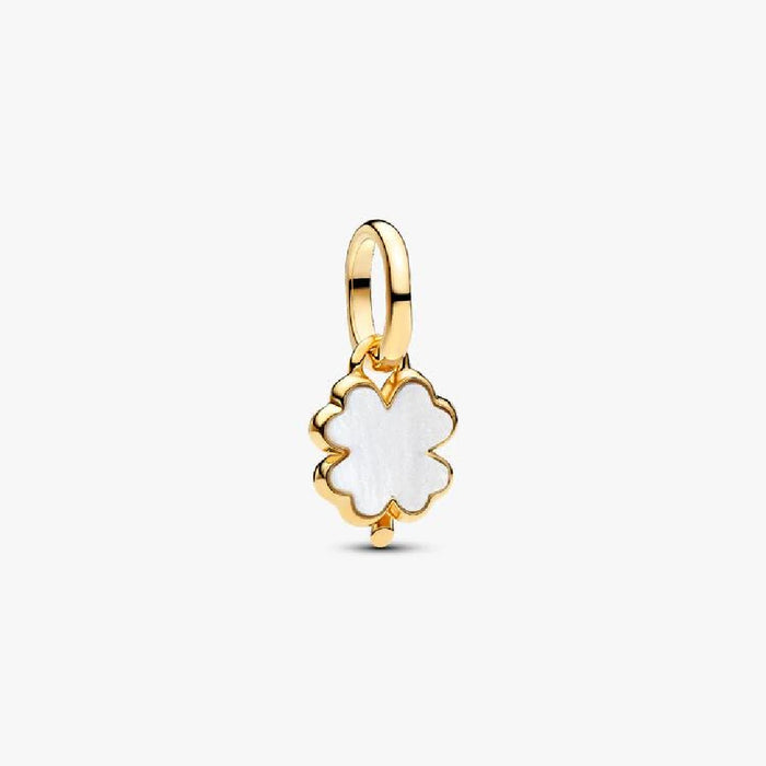Pandora : White Lucky Clover Dangle Charm