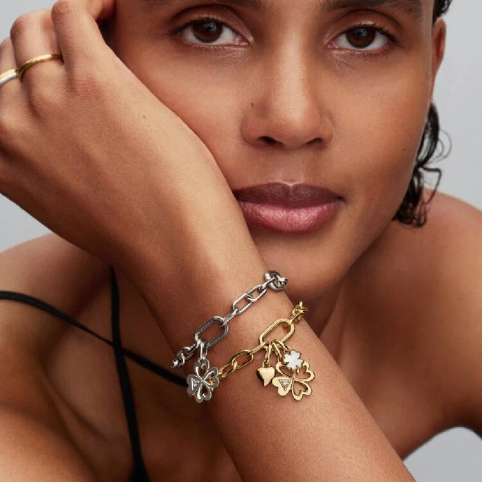 Pandora : White Lucky Clover Dangle Charm