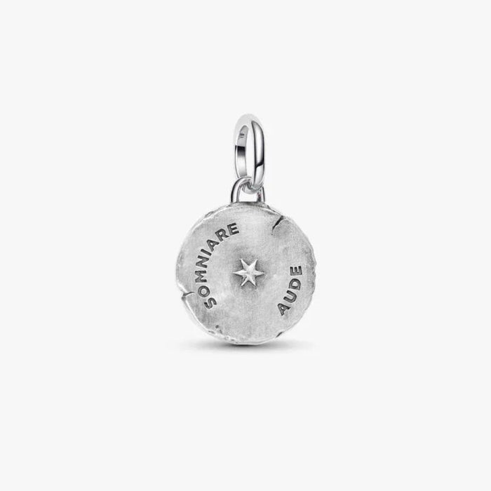 PANDORA Butterfly Medallion Charm with mixed-metal finish, detailed butterfly design and SOMNIARE AUDE engraving