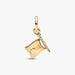 Gold-tone American flag dangle charm adorned with red, white, and blue crystal accents, designed for charm bracelets