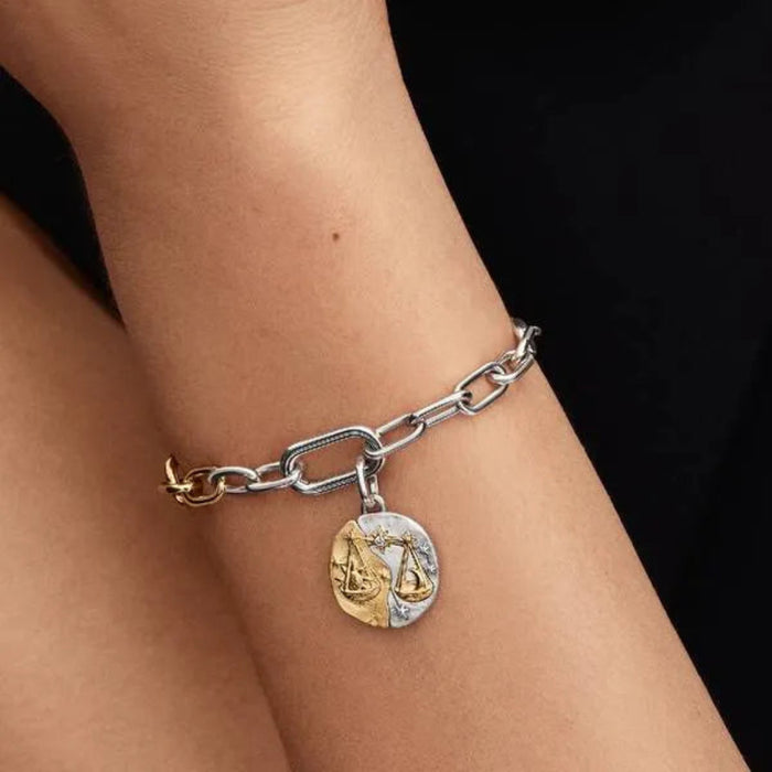 Libra Zodiac Medallion Charm featuring the Libra zodiac symbol and detailed celestial-inspired design.