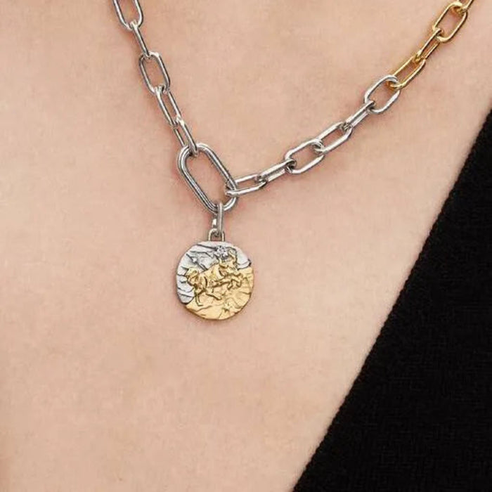 Taurus Zodiac Medallion Charm with detailed Taurus zodiac symbol