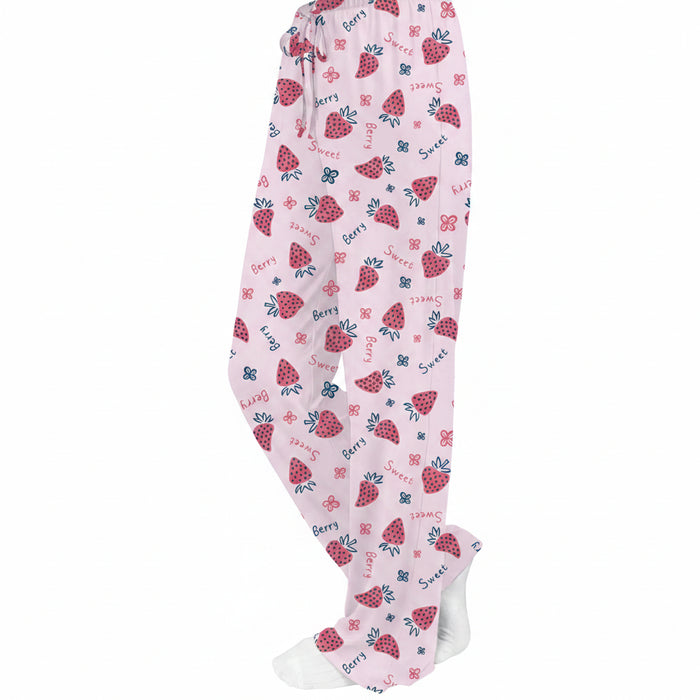 Opportunities Berry Sweet Mirabeau lounge pants featuring a playful berry print on soft, lightweight fabric with a relaxed fit for comfortable everyday lounging.