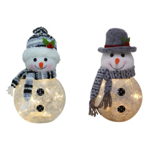 Opportunities 9.84-inch LED lighted quiet winter glass snowman Christmas decoration.