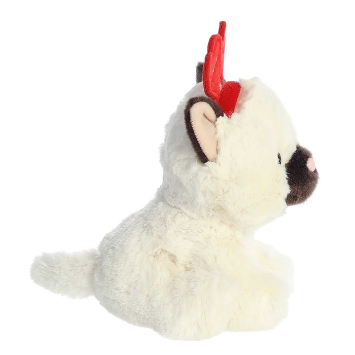 A soft stuffed animal with a heart-shaped head and ears, representing affection and cuteness.