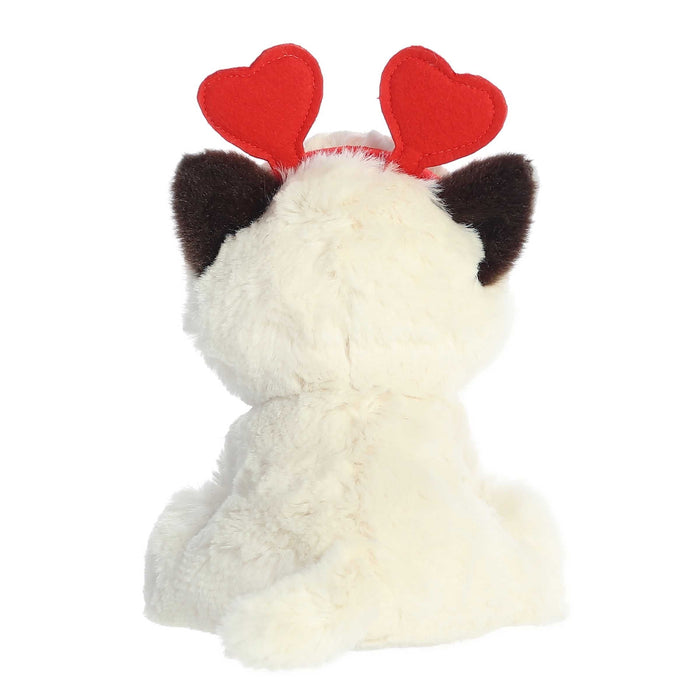 A charming stuffed animal with a heart-shaped head and ears, perfect for expressing love and comfort.
