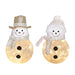 7.87" LED Glass Ivory & Gold Snowman - Assorted 1 at Random - 7.87" LED Glass Ivory & Gold Snowman - Assorted 1 at Random