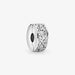 Pandora Clear Pavé Clip Charm featuring sparkling clear pavé detailing for a Pandora charm bracelet.