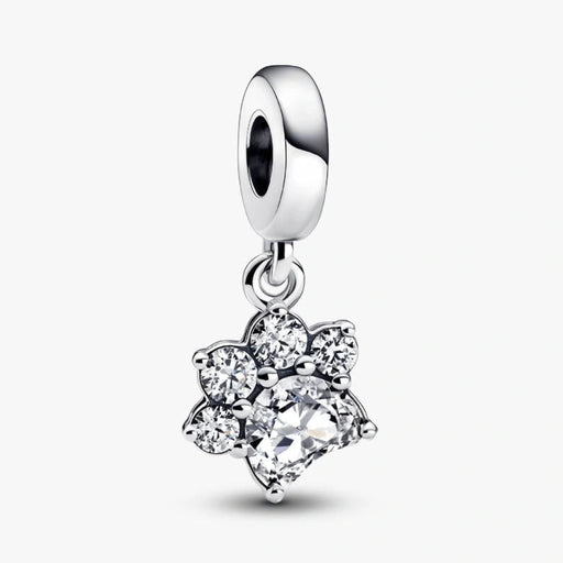 Elevate your love for your best friend with the Sparkling Pet Paw Print Dangle Charm.