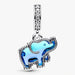 The Blue Murano Glass Elephant Dangle Charm is a colorful ode to a majestic creature.