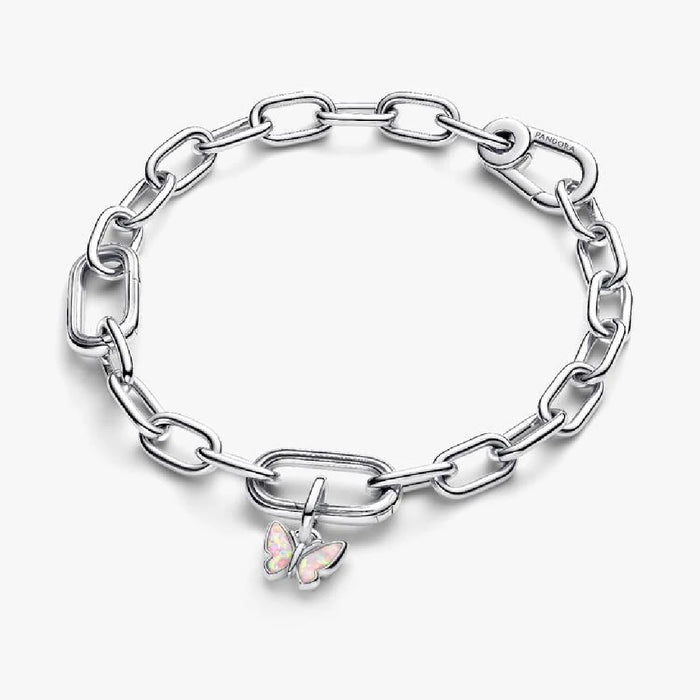 Beautiful Pandora butterfly charm with a white opal, representing nature and delicate craftsmanship.