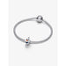 A sterling silver bracelet with the Pandora Olaf charm featuring his smiling face and bright orange carrot nose.
