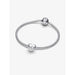 This Pandora April Engravable Clear Stone Heart Charm combines personalized meaning with elegant sparkle.