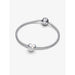 This Pandora June Engravable White Stone Heart Charm combines elegant sparkle with a meaningful personal touch