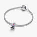 Silver bracelet with a heart-shaped charm on a white background
