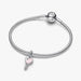 Silver bracelet with a heart-shaped charm on a white background