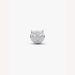 Silver owl-shaped charm on a white background