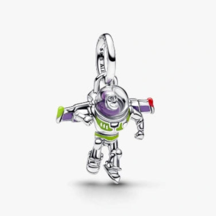 This Pandora Disney Pixar Buzz Lightyear Dangle Charm brings an adventurous touch to your jewelry collection. 