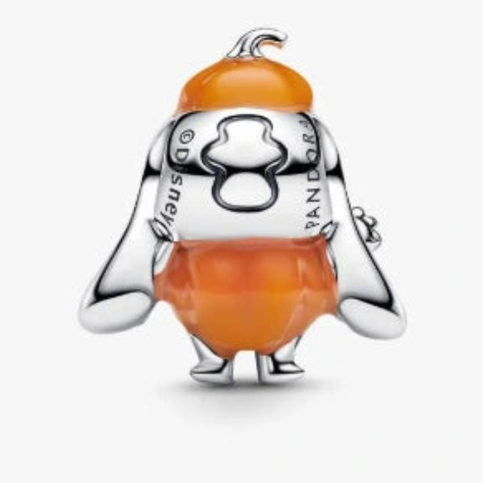 Pandora Disney Halloween Pumpkin Stitch charm featuring Stitch in a festive pumpkin-inspired design, crafted for Pandora Moments bracelets and necklaces.