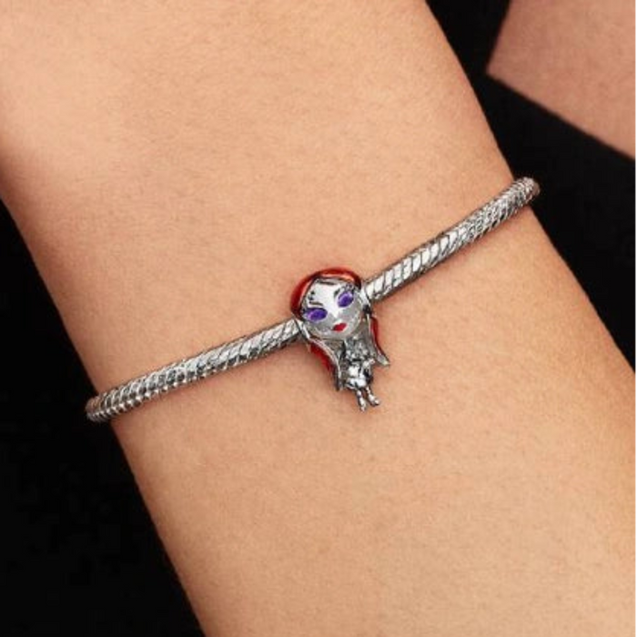 Pandora Disney The Nightmare Before Christmas Sally charm featuring detailed character-inspired craftsmanship, designed for Pandora Moments bracelets and necklaces.