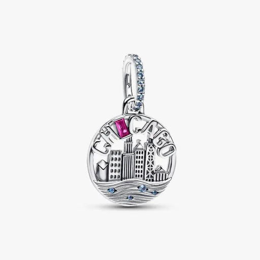 Chicago skyline dangle charm featuring an iconic city-inspired design
