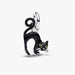 Pandora Black Cat dangle charm featuring an intricately detailed black cat with a polished finish, designed for PANDORA Moments bracelets and necklaces.