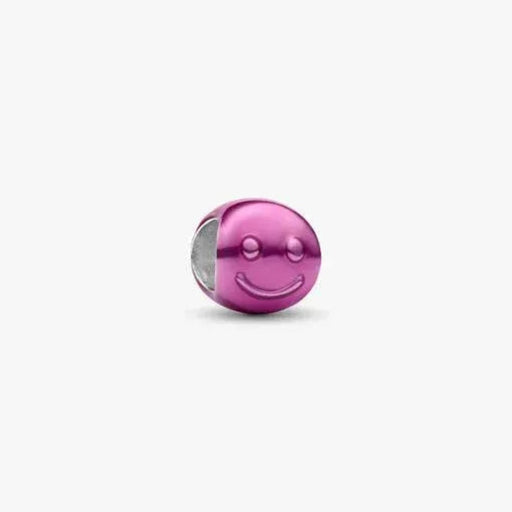 Pink Happy Face Mini Charm featuring a cheerful pink smiley face