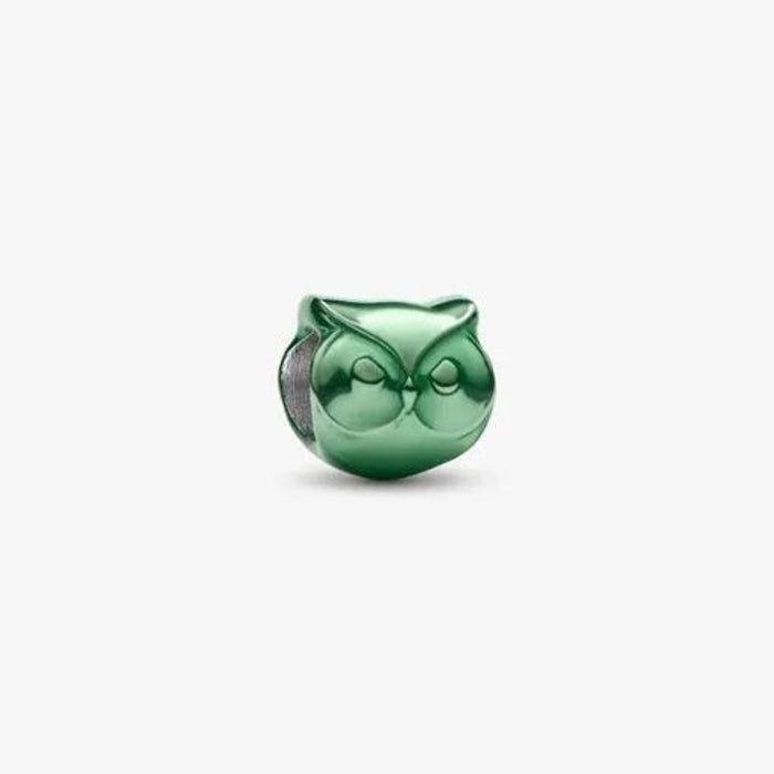 Green Owl Mini Charm featuring a cute green owl