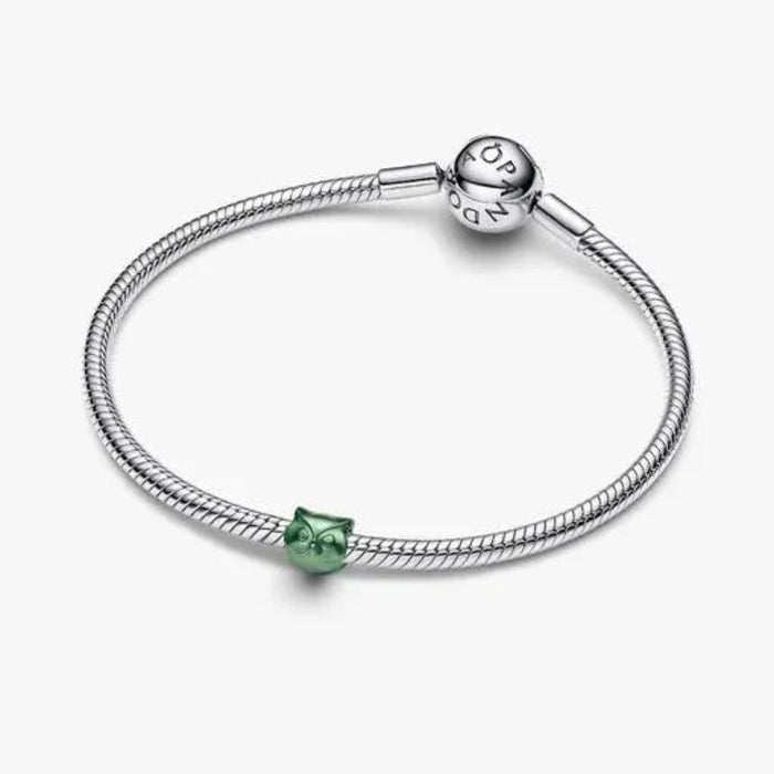 Green Owl Mini Charm featuring a cute green owl