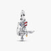 Sterling silver-tone dangle charm featuring a detailed eagle, an American flag heart with red, white, and blue enamel, and a sparkling crystal accent for charm bracelets and necklaces.