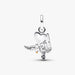 Sterling silver-tone dangle charm featuring a detailed eagle, an American flag heart with red, white, and blue enamel, and a sparkling crystal accent for charm bracelets and necklaces.