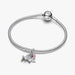 Sterling silver-tone dangle charm featuring a detailed eagle, an American flag heart with red, white, and blue enamel, and a sparkling crystal accent for charm bracelets and necklaces.