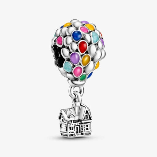 Pandora Disney Pixar Up House & Balloons Charm featuring the iconic colorful house floating with balloons, inspired by Disney and Pixar’s Up.