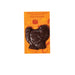 Dark chocolate candy shaped like a turkey on an orange packaging with 'Abdallah Candies' branding.